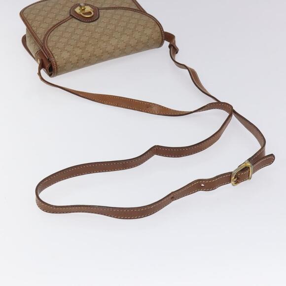 CELINE Macadam Canvas Shoulder Bag Pvc Leather Beige Brown Gold - Picture 7 of 13